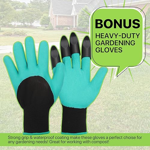 Miniatura 10 de Magshion Vaso de compostaje de cámara de 43 galones para exteriores, contenedores de compostaje de alto volumen para jardín con puertas correderas