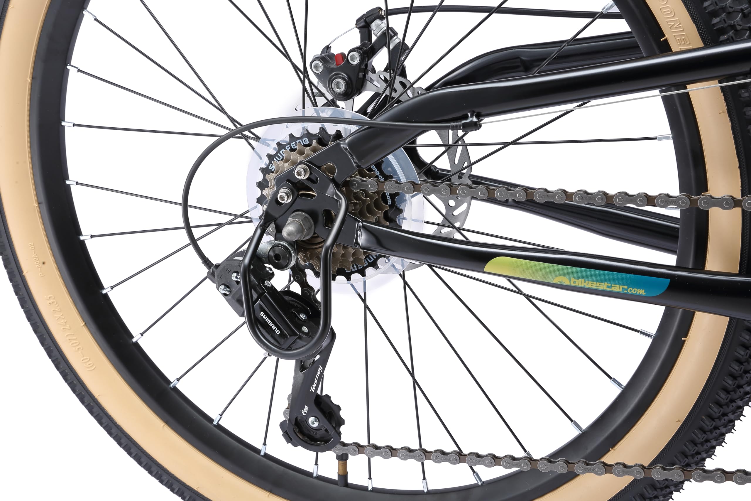 BIKESTAR MTB Mountain Bike Sospensione Completa per Bambini 8 Anni | Bicicletta 24 Pollici 21 velocità Shimano, Freni a Disco