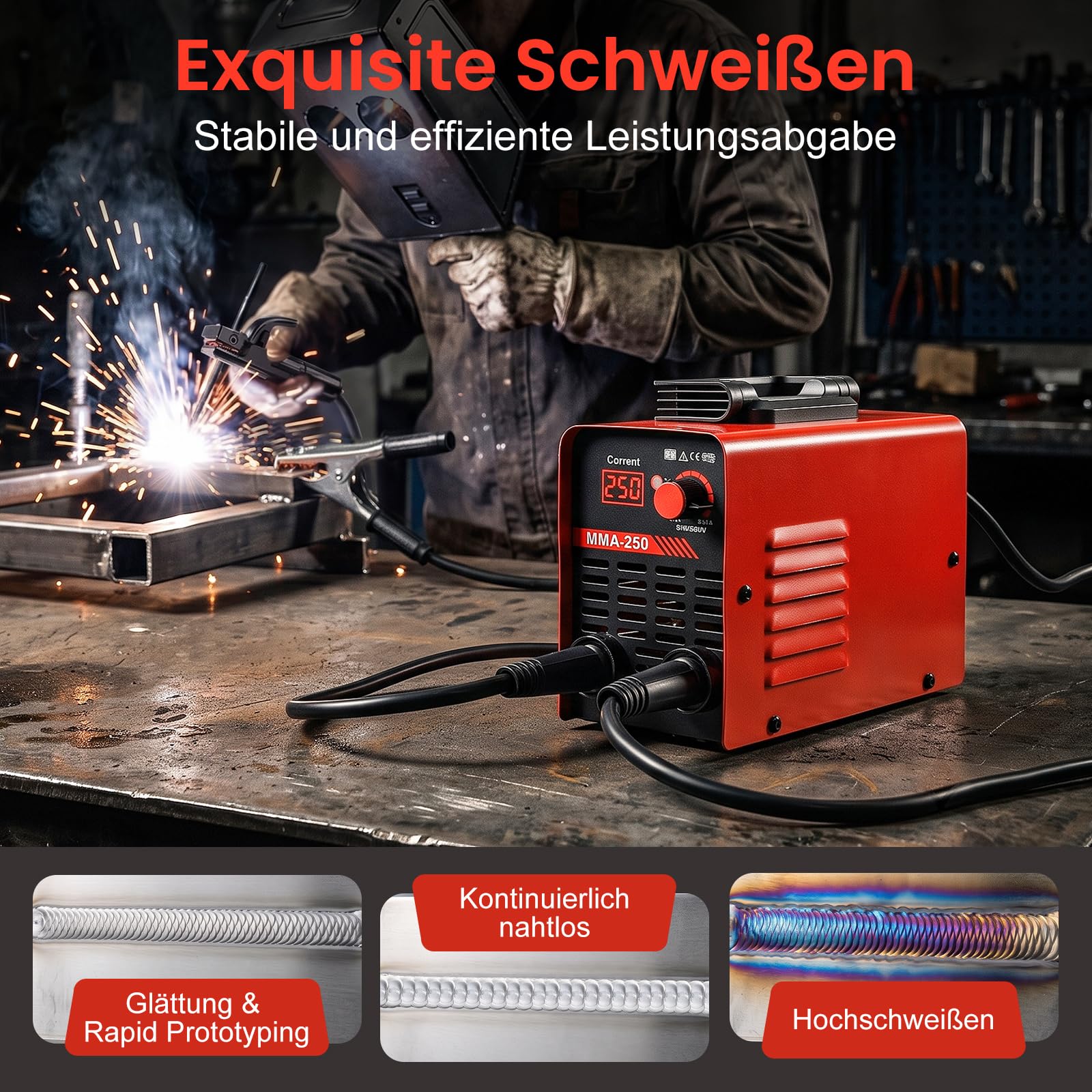 Saldatrice Inverter Elettrodo MMA 140A 220V con display LCD