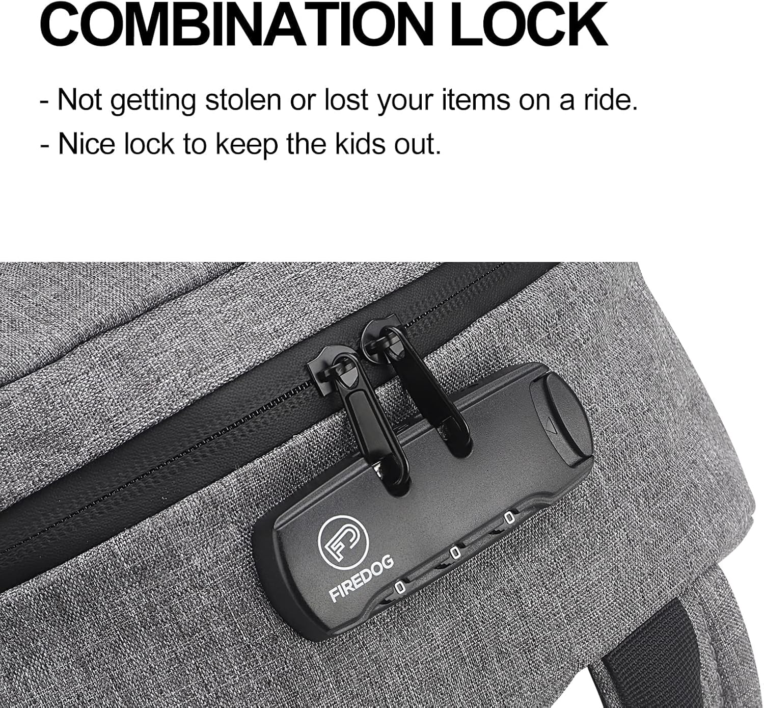 FIREDOG Mini Smell Proof Backpack with Lock, Smell Proof Bag for Men Women Travel (Grey) - Image 4