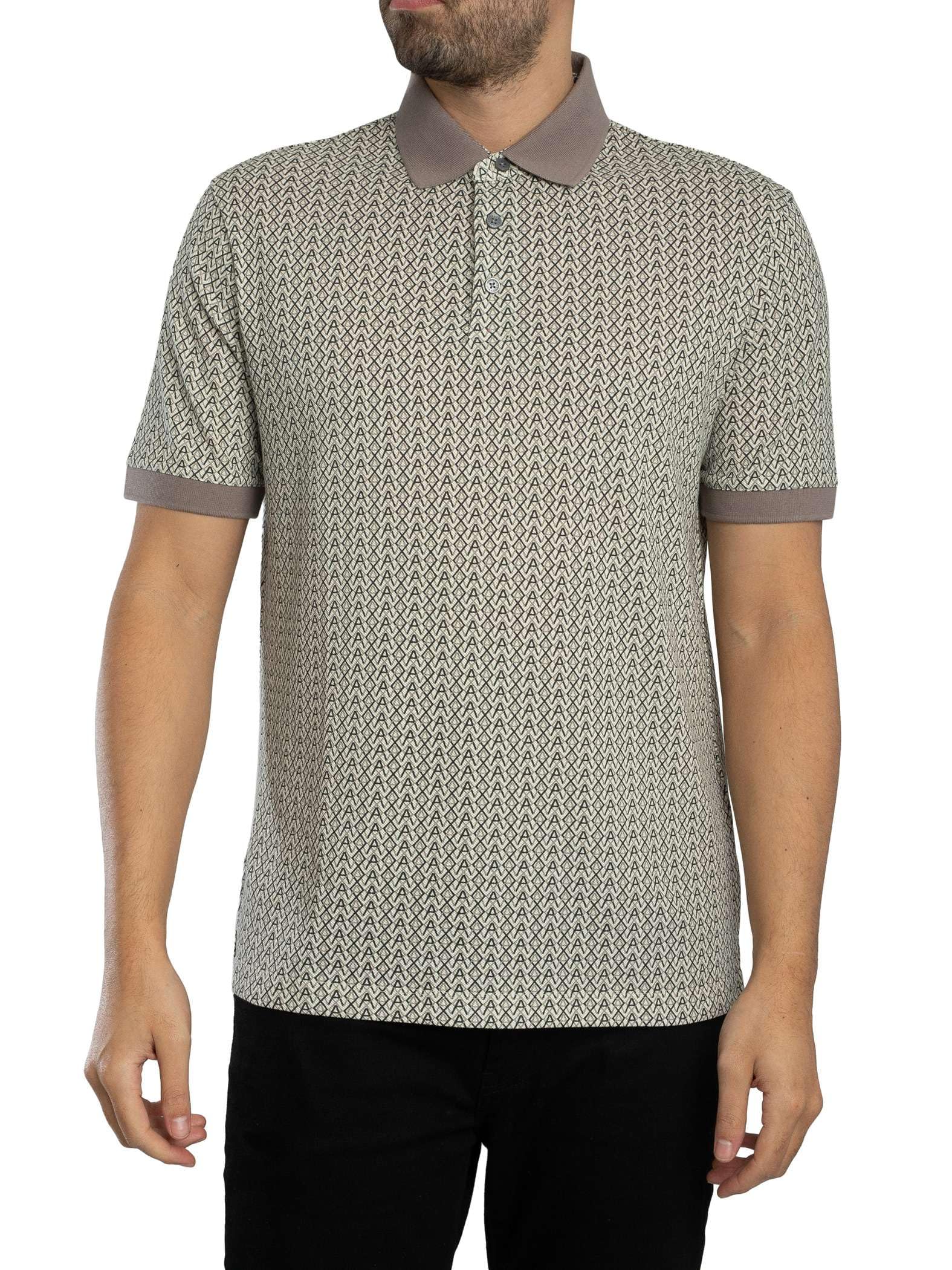 Armani Exchange Men's Ax All Over Print Short Sleeve Polo Shirt - Aop F0143 - L