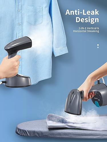 Miniatura 4 de Vaporizador para ropa, vaporizador de ropa plegable de 1200 W, vaporizador de mano para ropa, calentamiento rápido, apagado automático, plancha