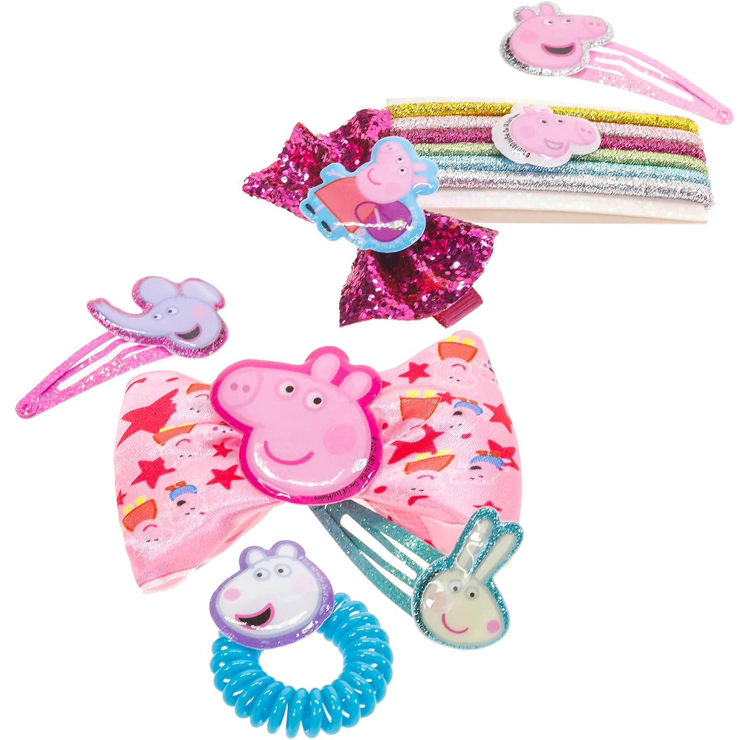 Peppa Pig - Townley Girl Backpack Cosmetic Makeup Gift Bag Set includes Hair Accessories and Printed PVC Back-pack for Kids Girls, Ages 3+ perfect for Parties, Sleepovers and Makeovers Multicolor