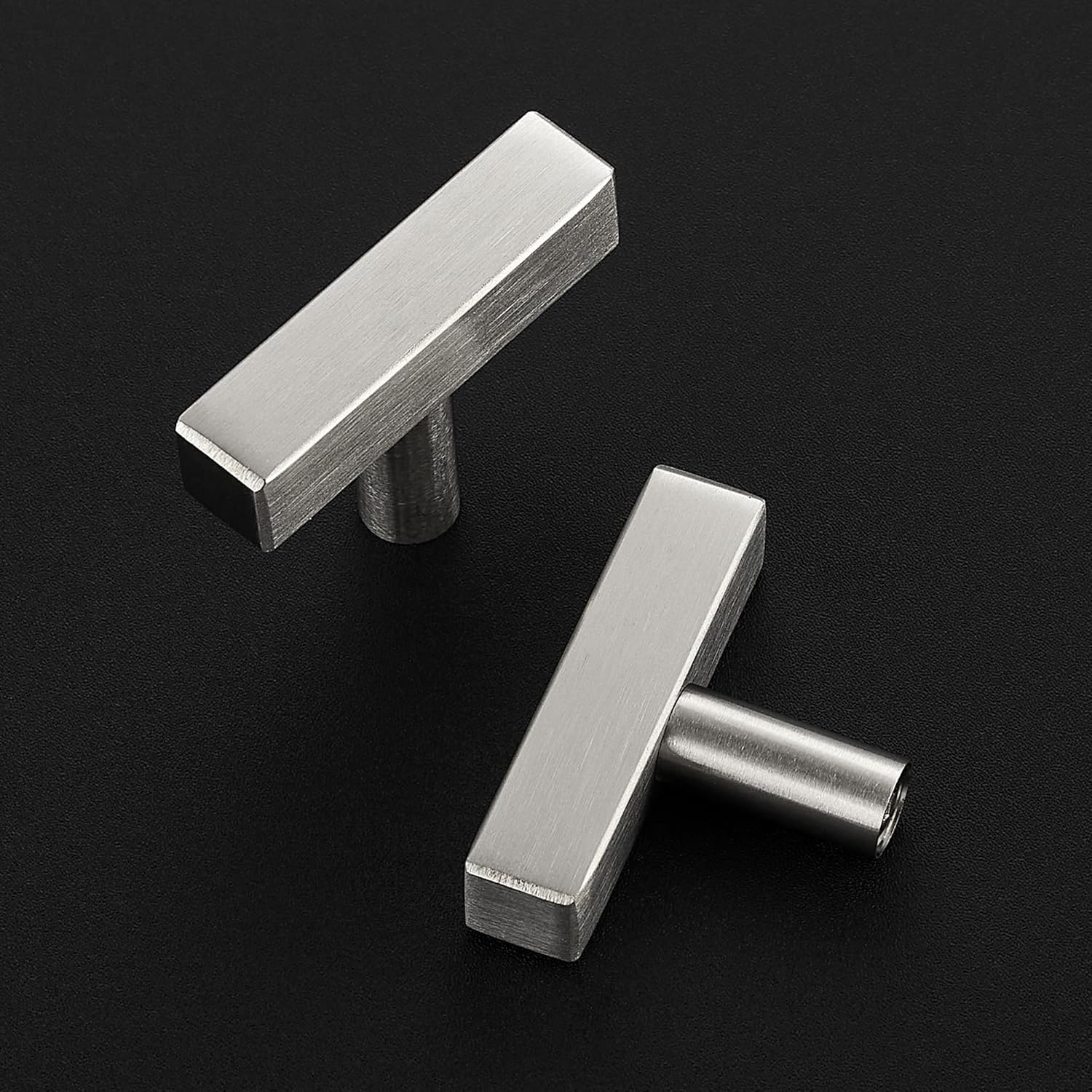 20 Pack Silver Cabinet Knobs - Sqaure Bar Cabinet Pulls Brushed Nickel Knobs for Kitchen Cabinet Drawer Stainless Steel Dresser Knobs for Cabinet Hardware 2in Length Single Hole