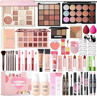 Geyomi All-in-One Makeup Kit for Women & Teens - Full Beginner Set with Eyeshadow, Foundation, Lipstick, Brushes & More