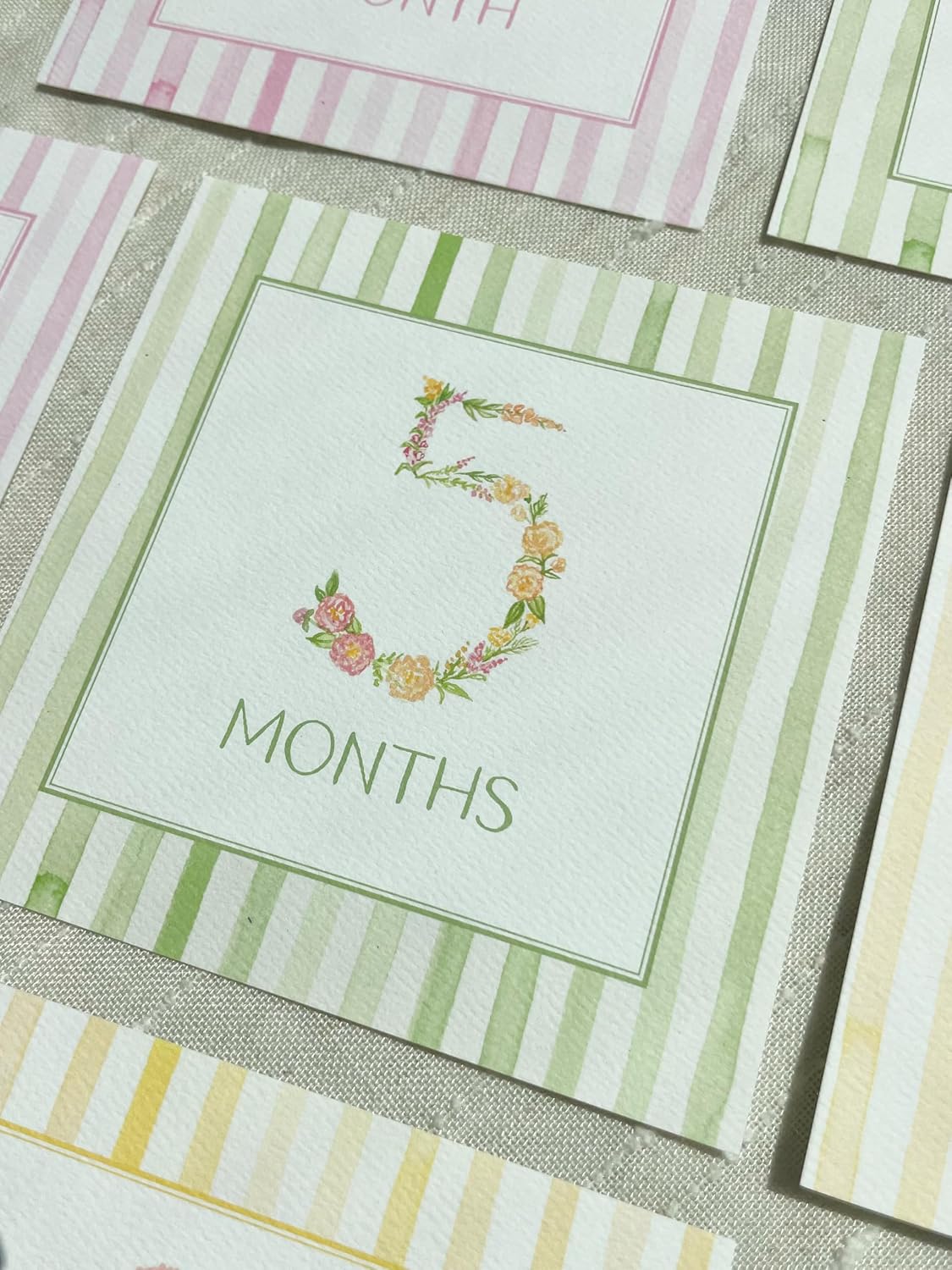 Floral Baby Milestone Cards (Months 1-12)