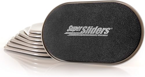 Super Sliders 5 3/4" x 9 1/2" Oval Reusable Furniture Sliders for Carpet - Effortless Moving and Surface Protection, Beige (8 Pack)