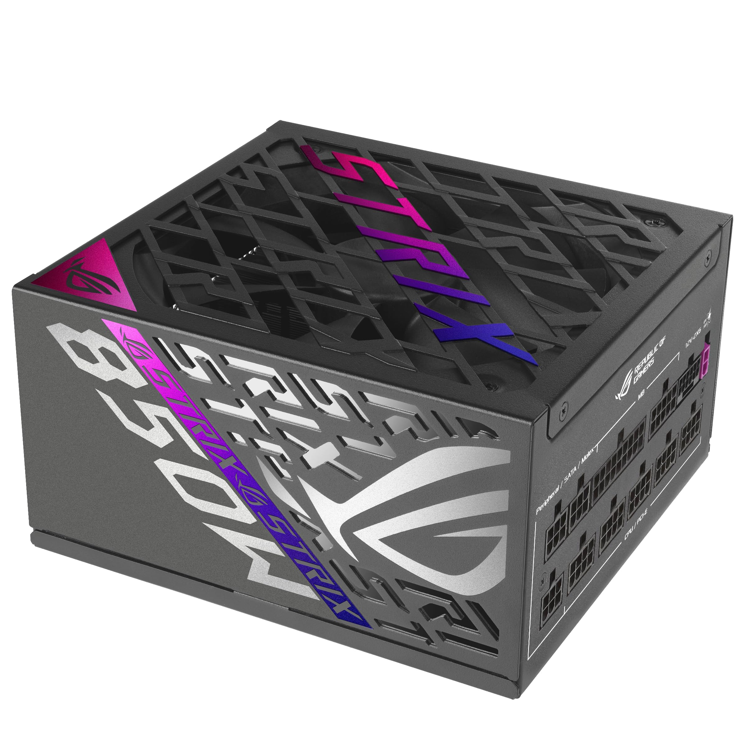ASUS ROG Strix 850 W Platinum Equalizer, Modułowy zasilacz do gier, PCle Gen 5.1, ATX 3.1, 80+ Platinum, Cybenetics Lambda A, podwójne łożysko kulkowe, czarny, ROG-STRIX-850P-GAMING-E
