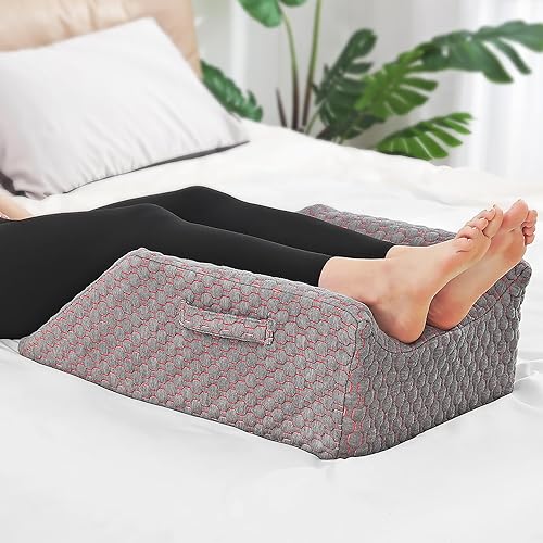 Almohada de elevación de doble pierna para después de la cirugía, cirugía de tobillo y rodilla, almohada de apoyo de espuma viscoelástica para