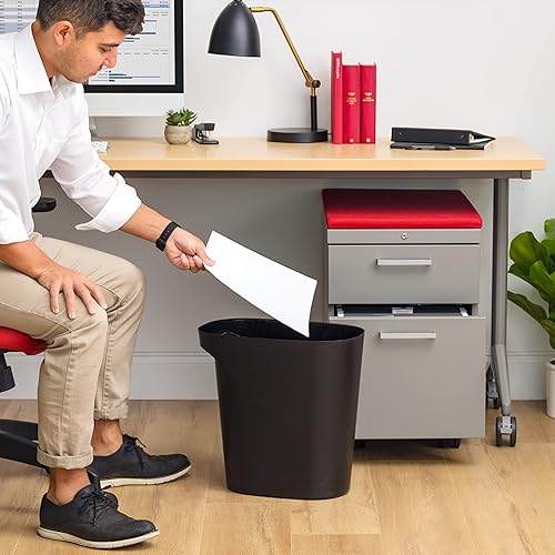 Miniatura 4 de IRIS USA - Cubo de basura pequeño con asa, 6 galones  24 cuartos de galón, paquete de 3, para baño, oficina, dormitorio, debajo del fregadero,