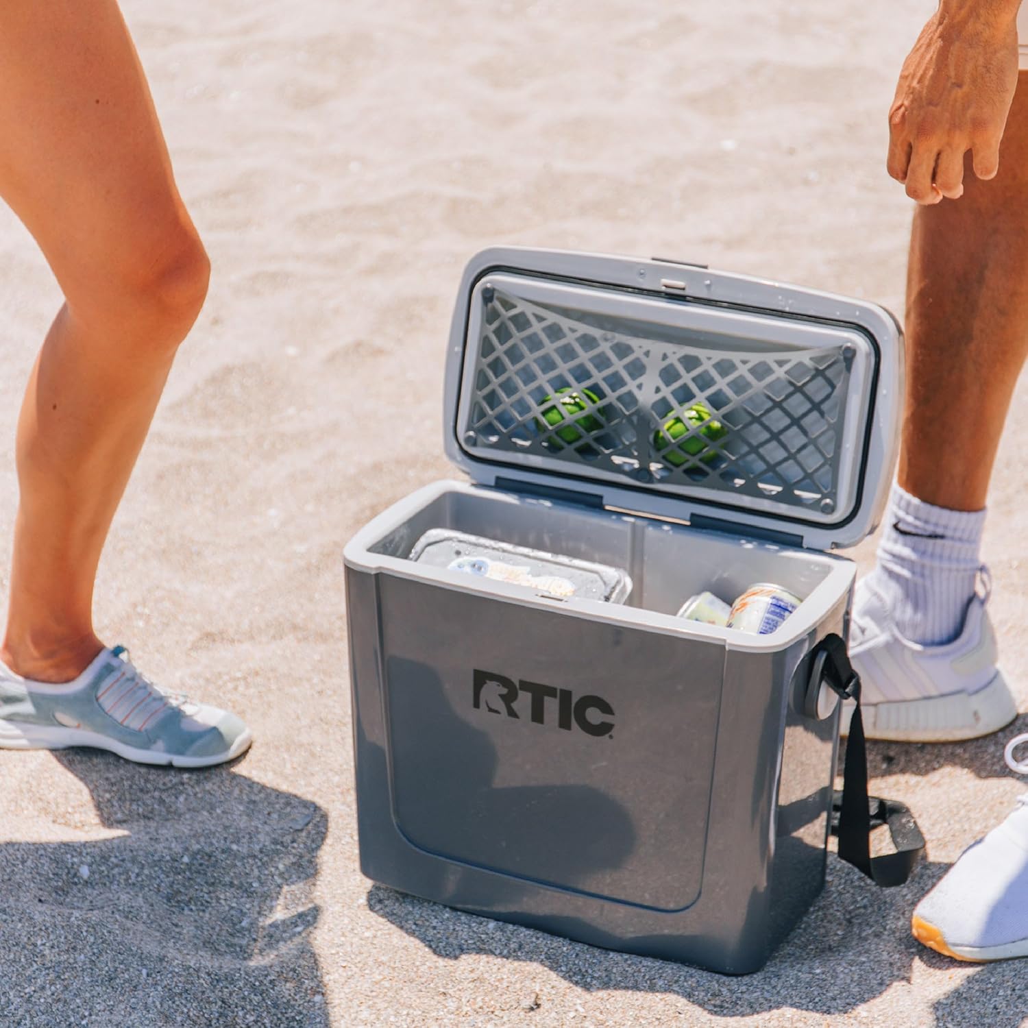 RTIC 16 Qt Road Trip Cooler, Hard Insulated Portable with Strap and Handle for Outdoor, Beach, Picnic, Camping, Sports, Travel