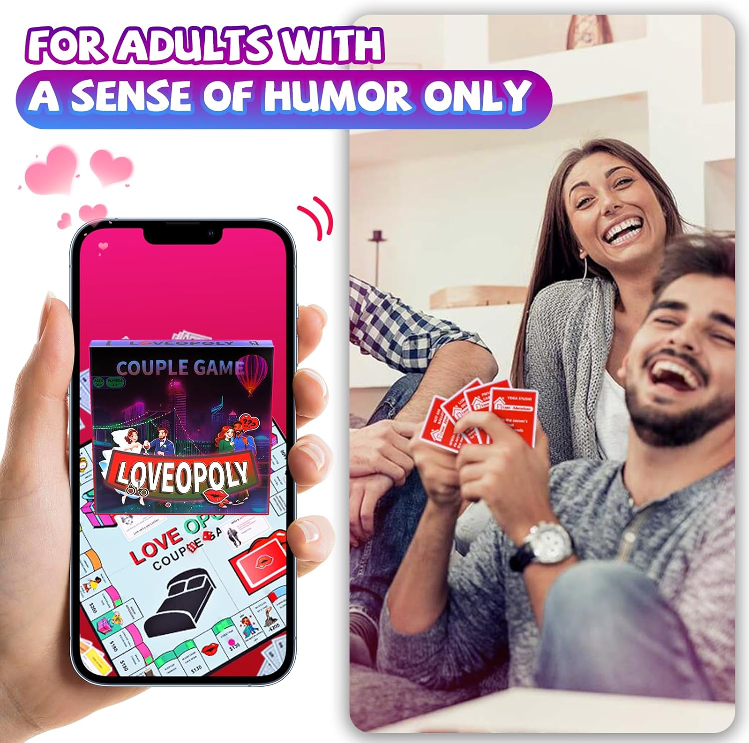 LOVEOPOLY: Fun Couples Board Game for Date Nights & Conversations – Build Connection with Playful Challenges (2-4 Players)