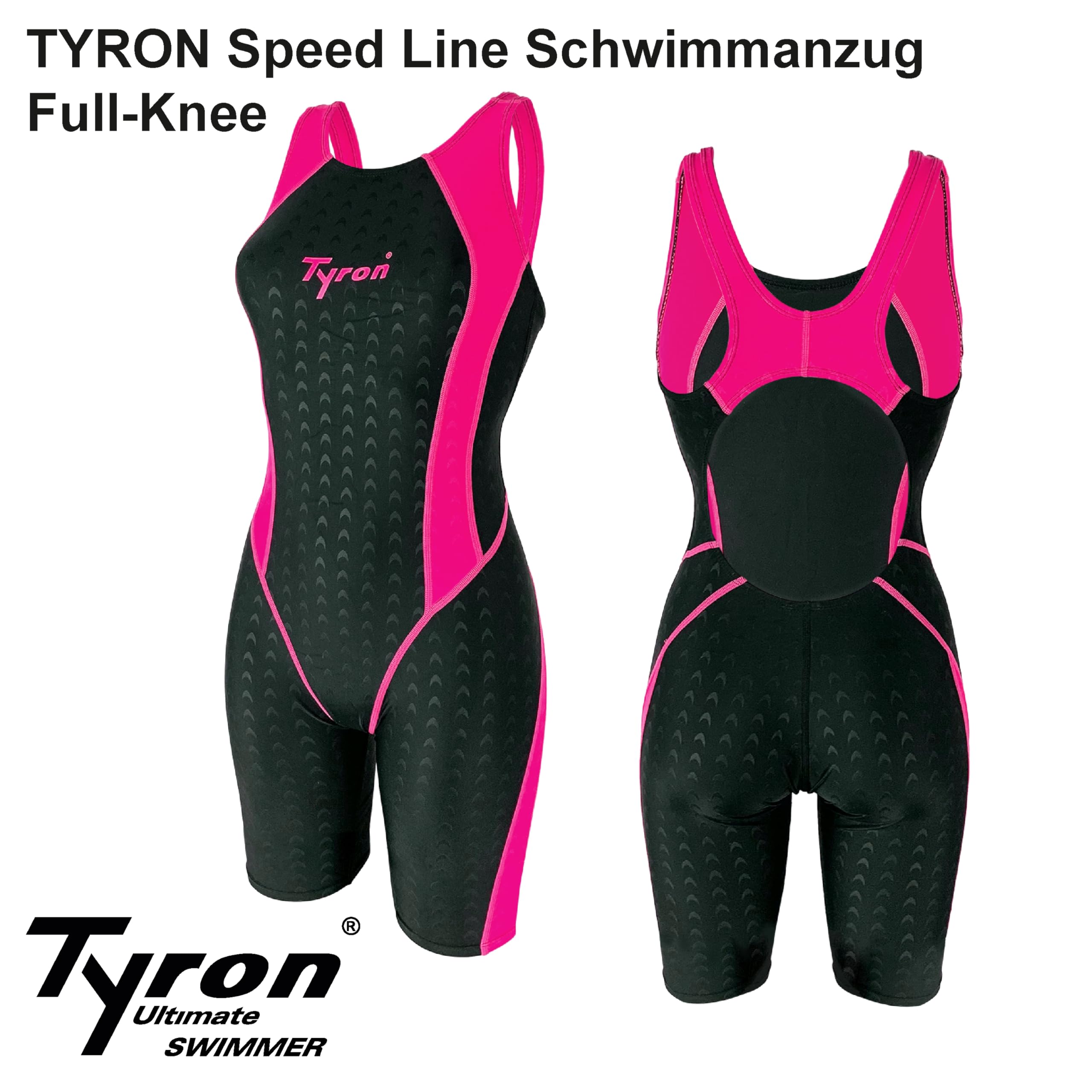 Tyron Speed Line Schwimmanzug Full-Knee pink Damen Mädchen Sport Badeanzug Training Wettkampf