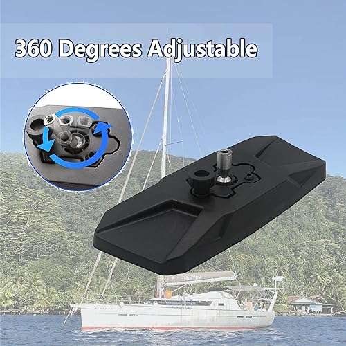 Miniatura 6 de Espejo retrovisor de barco de 11 x 4.2 pulgadas, espejo retrovisor convexo de gran angular, espejo marino universal para esquí, lancha, pontón,