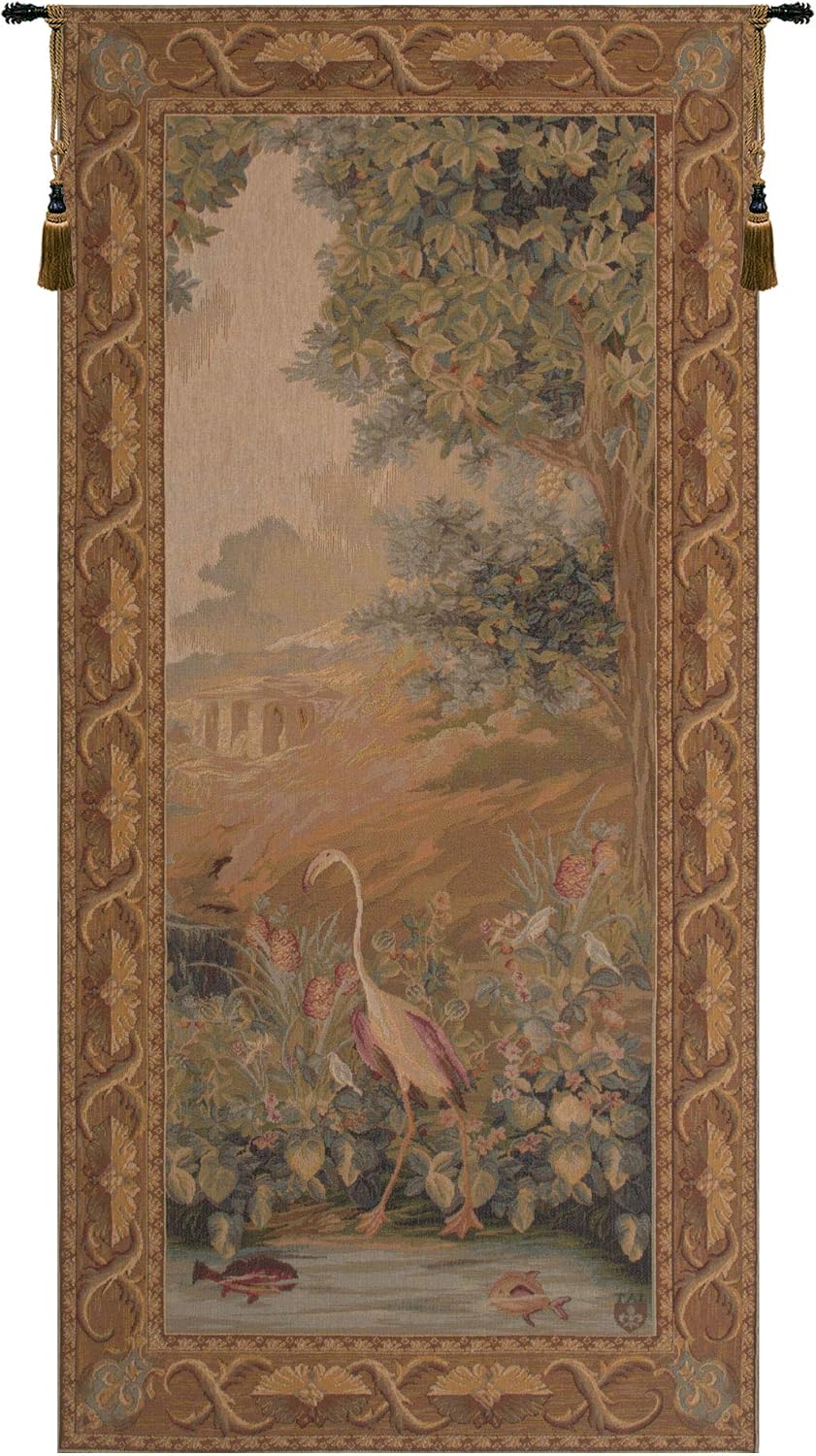 Charlotte Home Furnishings Inc. Le point Deau Flamant Rose French Wall Hanging 58 x 27 Inch Viscose Cotton and Polyester Blend Wall Art Perfect For Home Decor Wall Decor by Albert Eckhout