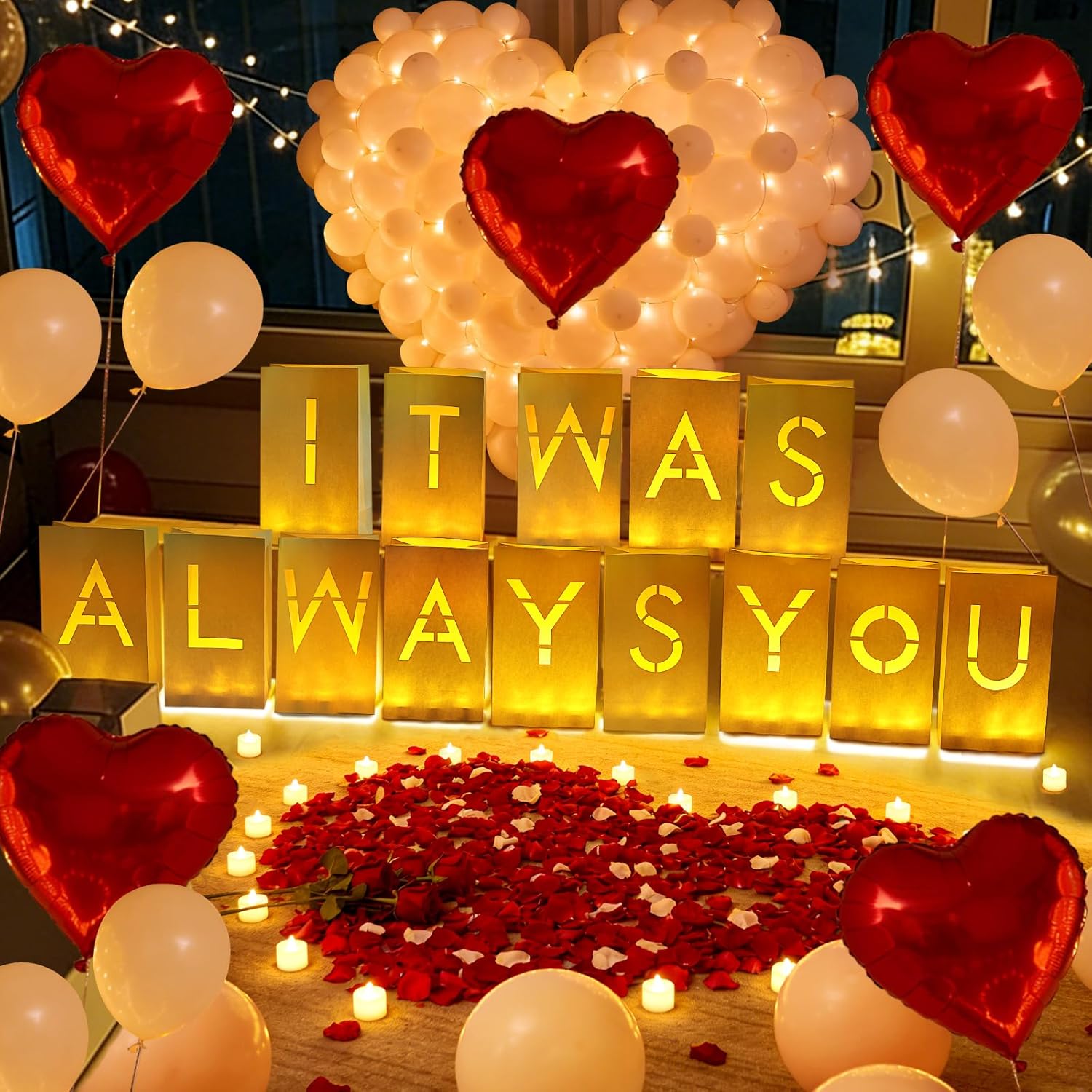 It was Always You Luminary Paper Bags with LED Flameless Candles