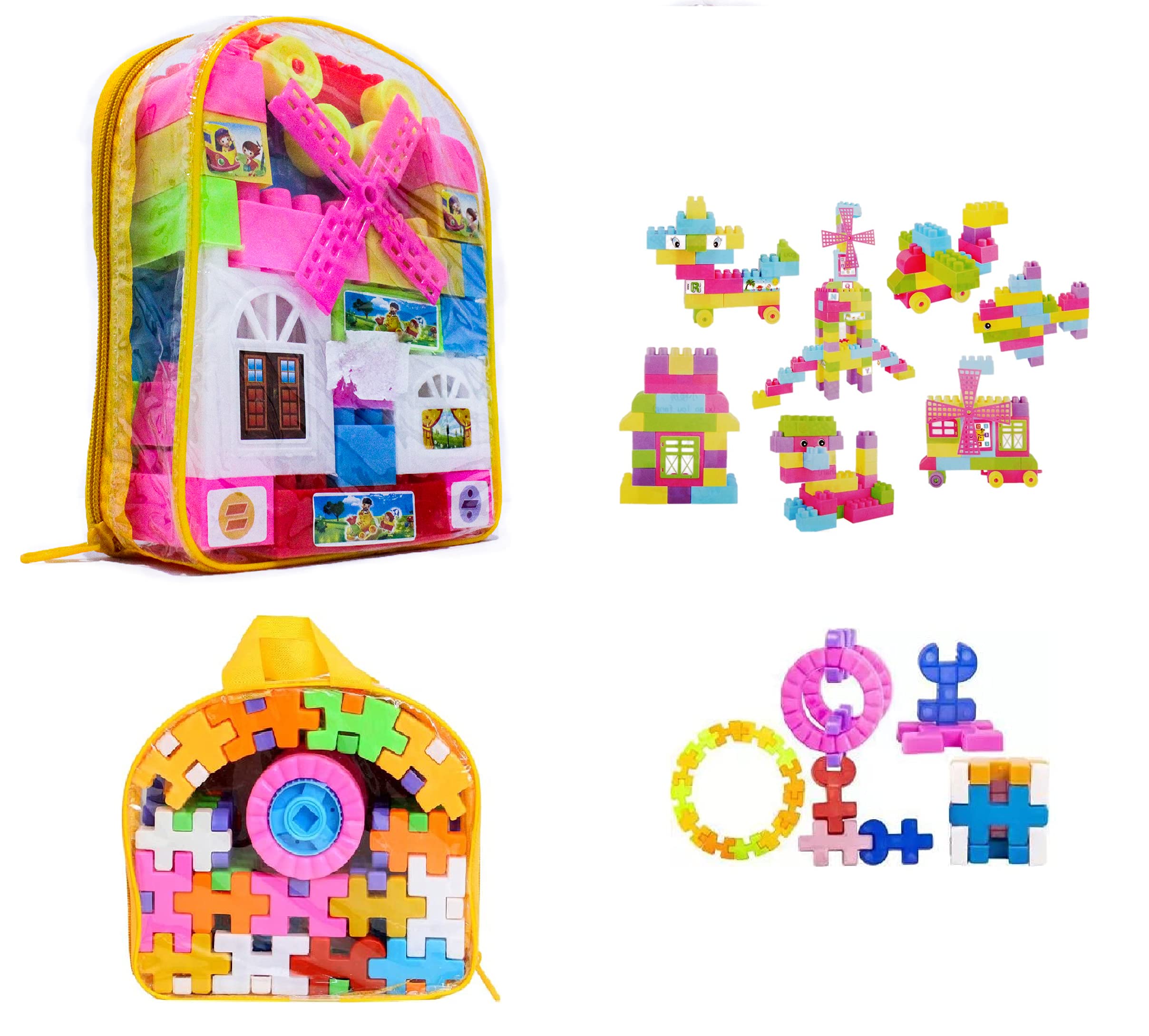 MAJIK Building Block Bricks Toy for Kids Boys and Girls (Combo of 2) (Multicolor M3)