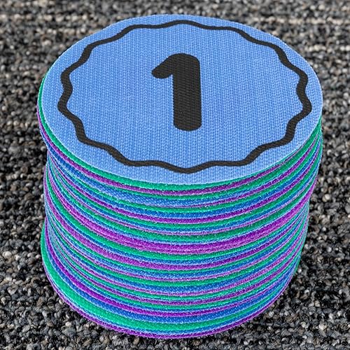 Miniatura 6 de Really Good Stuff Carpet Mark-Its - Paquete de 36 ayudantes de alineación - Marcadores de alfombra para el aula - Marcadores de puntos numerados y