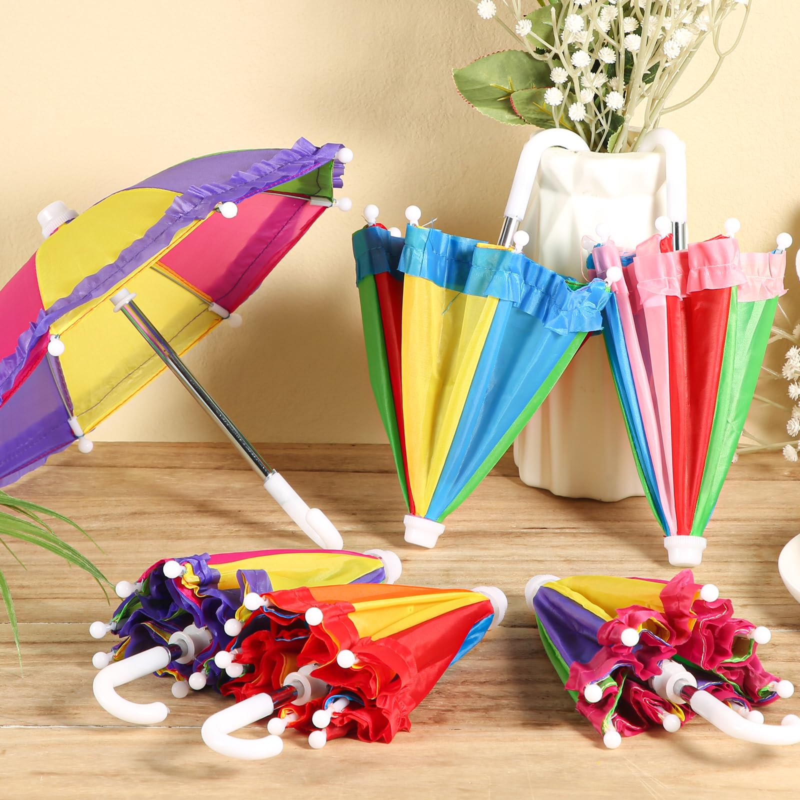 thumbnail image 2 of XIHIRCD 8pcs Miniature Umbrellas, 11.8 Inch Adjustable Mini Lace Dolls Colorful Decorations For Boys Girl Dolls Decorations & Home Accessories & Games Photography Props Supplies (8 Colors 2 of 13