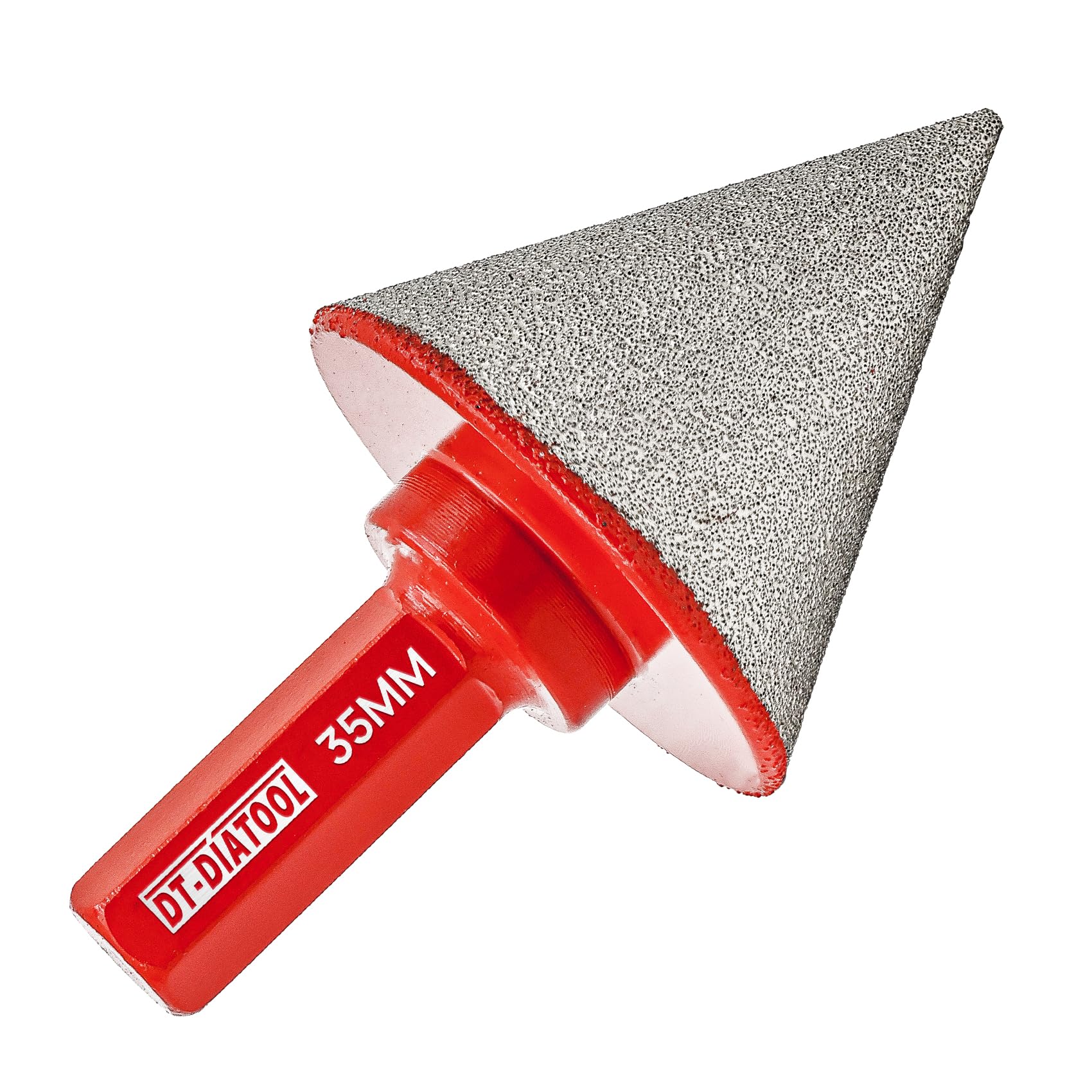 DT-DIATOOL Diamond Beveling Chamfer Bit 35mm with Hex Shank for Tile Porcelain Ceramic Granite Marble Existing Holes Enlarging Polishing Shaping Trimming Repairing — image 1