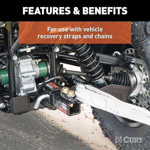 Miniatura 5 de CURT 45825 Soporte de bola de enganche de remolque con gancho de remolque, se adapta al receptor de 2 pulgadas, 10K