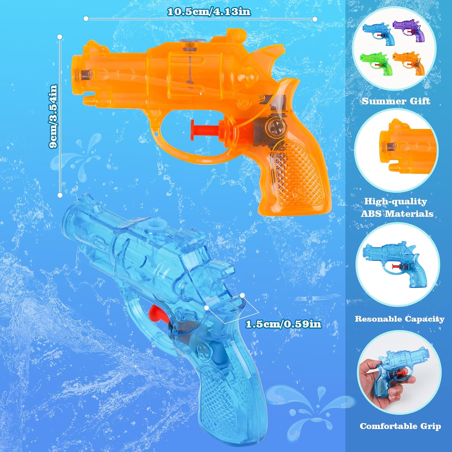 LOKIPA Small Water Guns for Kids, 8 Pack Mini Squirt Guns Plastic Blasters for Outdoor Beach Swimming Pool Party Favors image 2