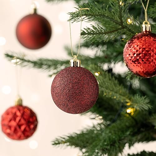 Miniatura 219 de Valery Madelyn Juego de adornos decorativos para árbol de Navidad para otoño, Halloween, 50 unidades de 2.36 pulgadas, rojo, verde y dorado