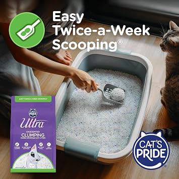 Ultra Clumping Micro Crystals Premium Cat Litter - Dust Free, Soft on Paws, Fragrance Free - 15 Lbs. Total (3pk of 5 Lbs.)