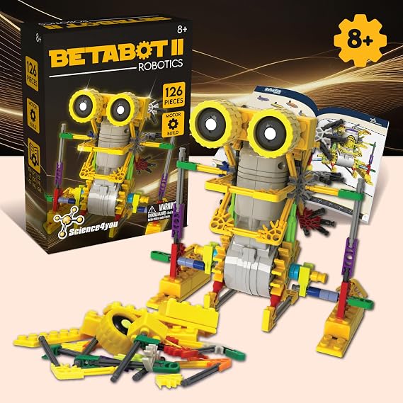 Science4you Betabot - Robot Building Kit for Kids, Build Your Own Walking Robot with this Construction Kit, Robotics Kit with 126 Pieces, Betabot New Version, Educational Toys for Kids 8 9 10 11+