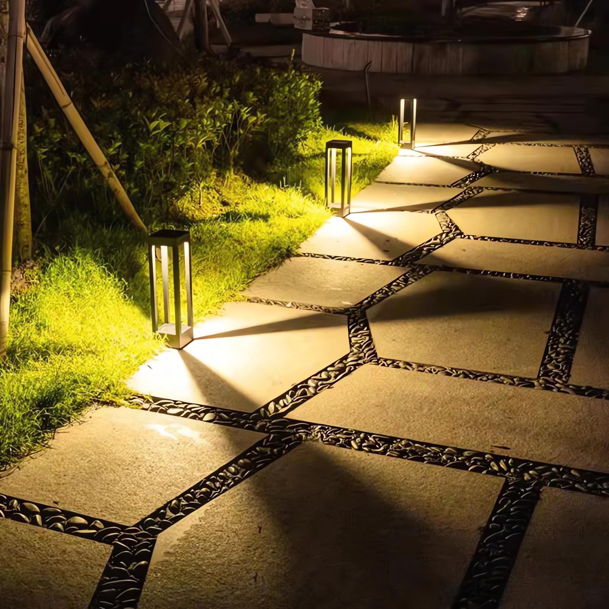 Pageone LED Wegeleuchten Außen 10W, 40CM Wegbeleuchtung Aussen Schwarz | Pollerleuchte Standleuchte Außen für Garten, Wasserdicht Gartenleuchte IP54, Aluminium, Warmes Licht 3000K (40cm)