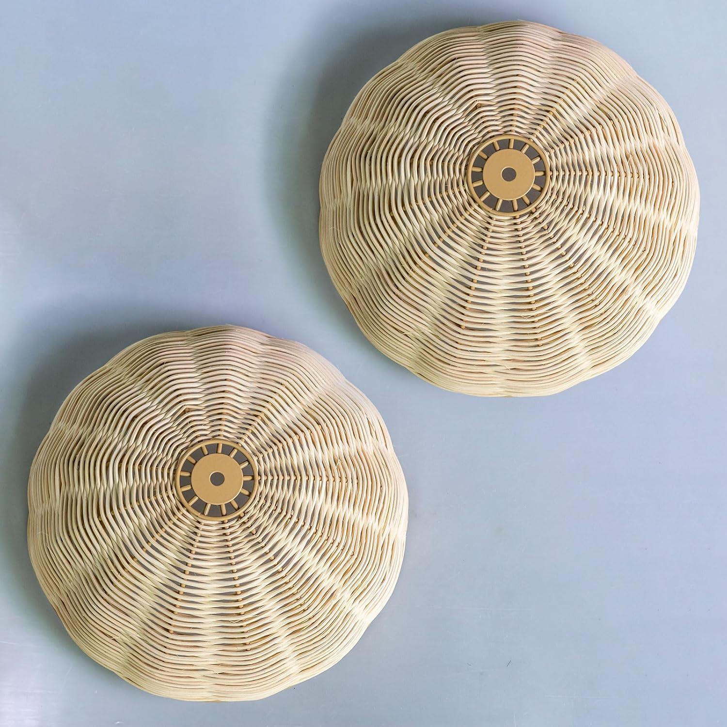 2 Pack Table Lamp Boho Style Lamp Shade 2 Set,Handmade Natural Woven Floor Lamp Lights Shades Replacement -Rustic DIY Shade