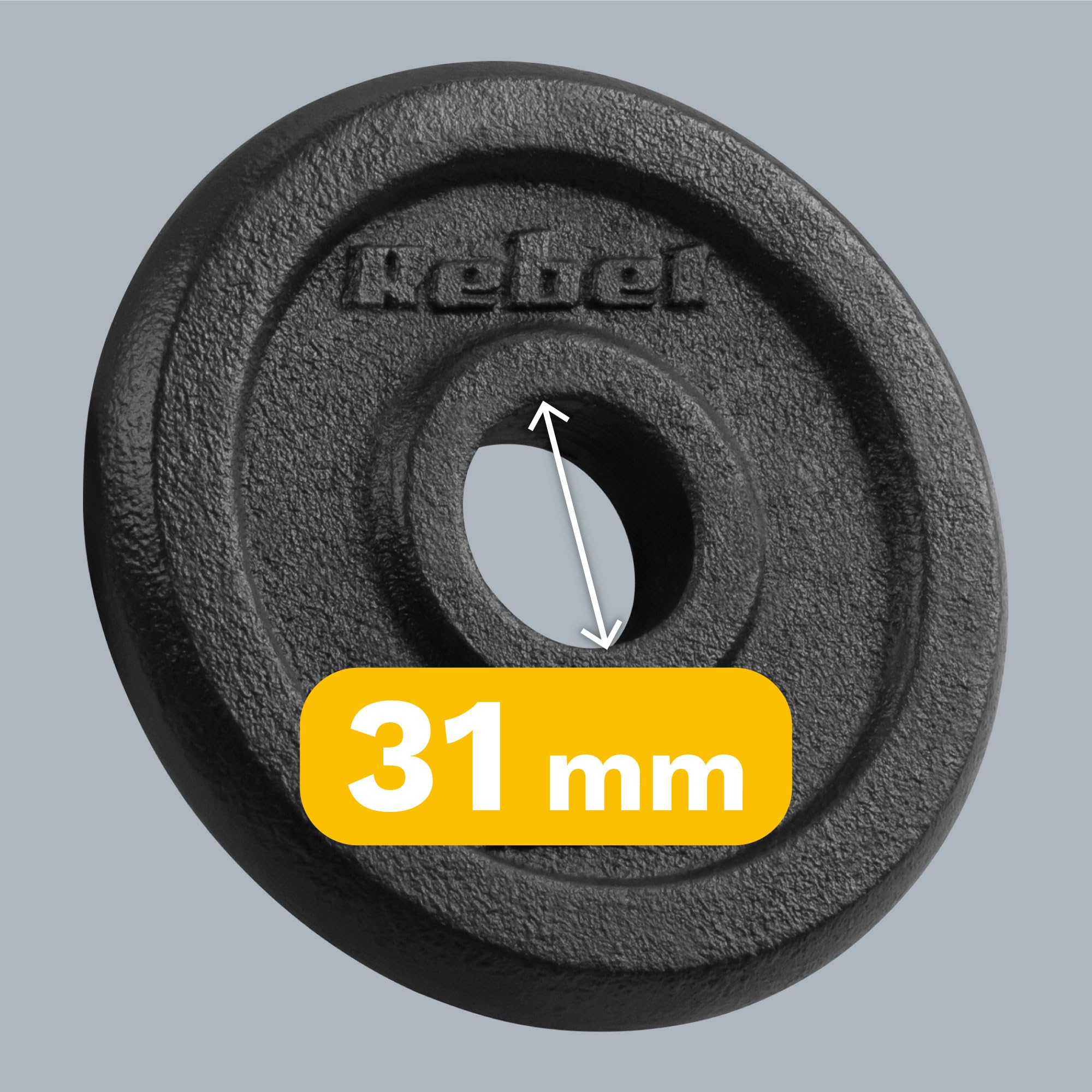 Rebelle Fonte Poids Set 4x1.25kg Trou 31mm Plaque Classique RBA-2126