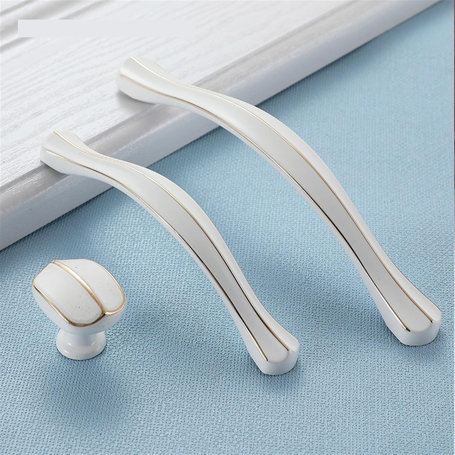 Cabinet Cabinet Knobs and Handles for Furniture Ivory White Kitchen Cupboard Zinc Alloy Furniture Handles 1Pcs (Color : 6032-128mm)