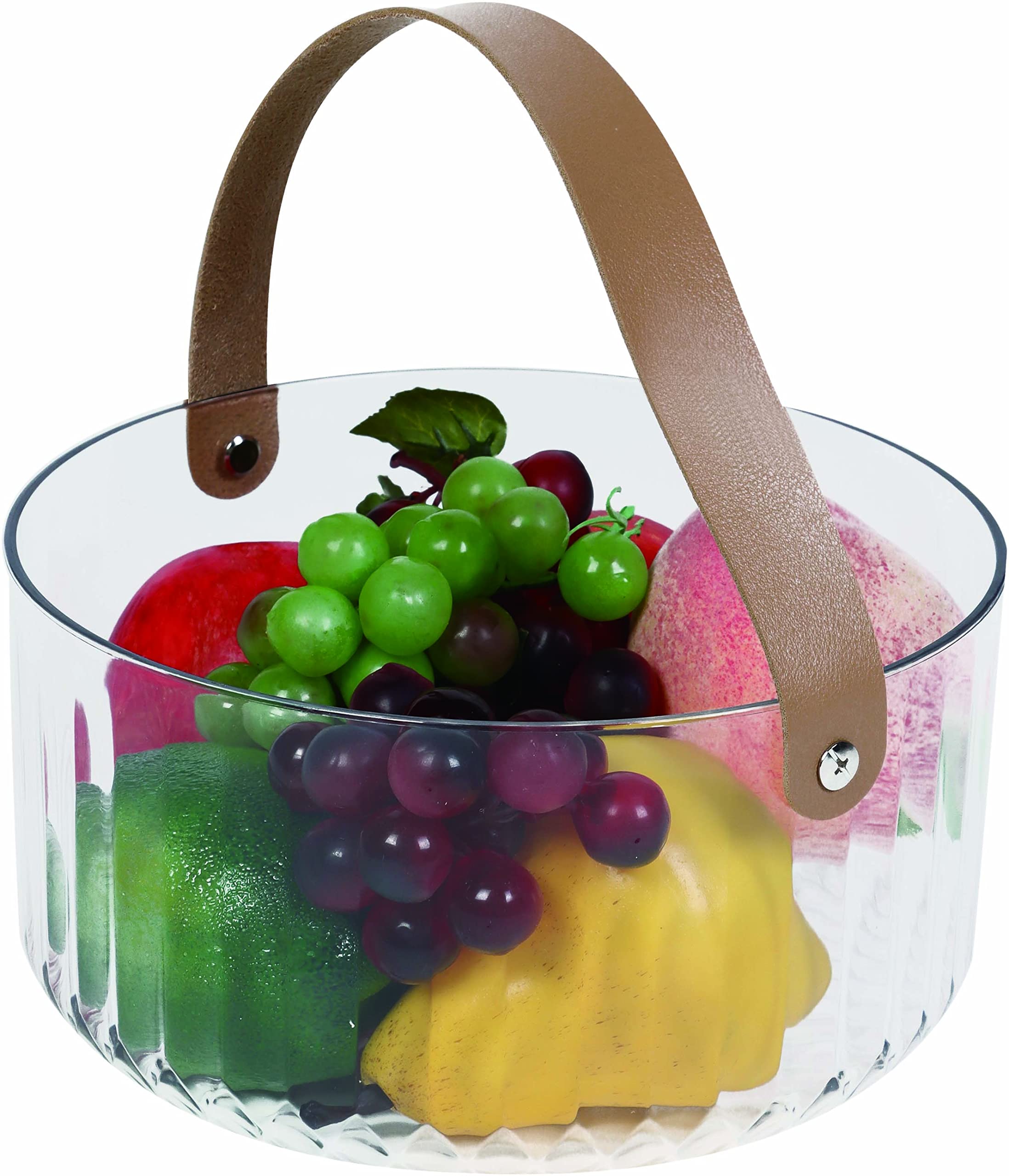Home Pro Homepro Ice Bucket Wit PU Leather Handle Multipurpose Ice Bucket for Picnic Camping (Clear)