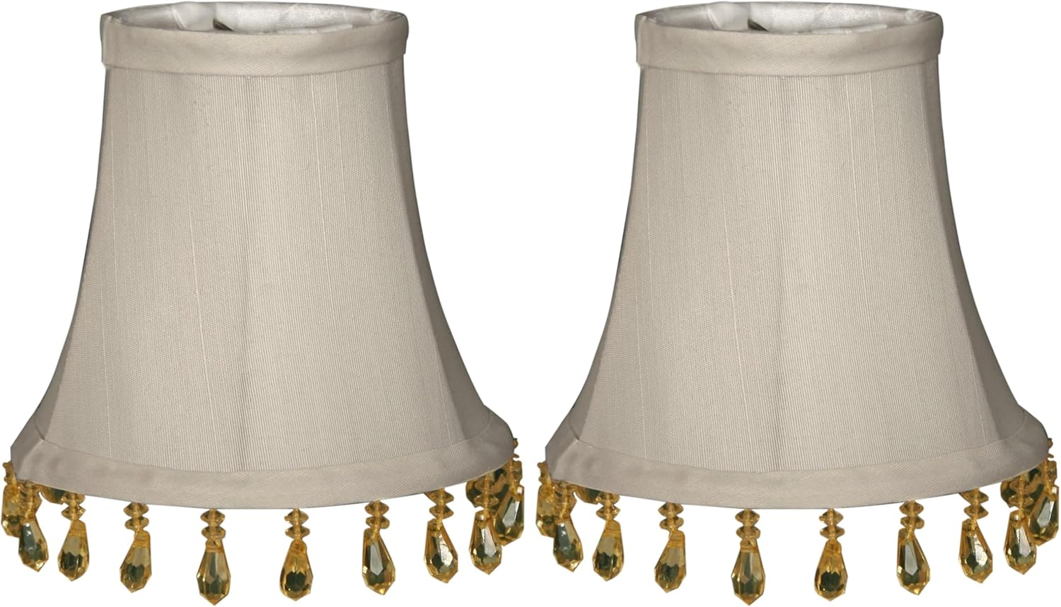 Royal Designs, Inc. Beaded Bell Clip On Chandelier Shade CS-311B-5EG, Eggshell, 3 x 5 x 4 (Pack of 2)