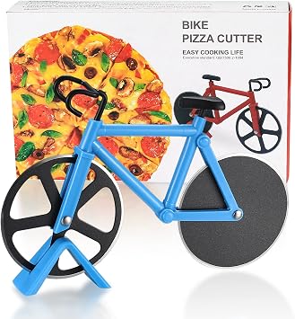 Bicyclepizza cutter, stainless steel pizza cutter two wheels,funny gadgets