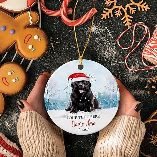 Vista 18 de Rottweiler - Adorno de cerámica personalizado para perro de Papá Noel, nombre y texto personalizados para mascotas, feliz para los amantes