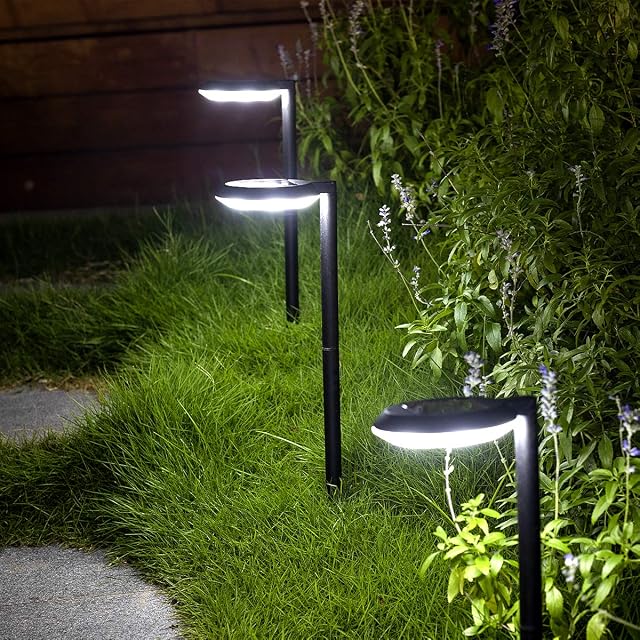 kinna Outdoor Solar Path Lights Waterproof Landscape Pathway Light with 6 White LEDs Garden Lighting Decorative for Patio