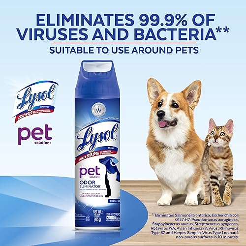 Miniatura 3 de Lysol Spray eliminador de olores de mascotas, espray desinfectante y desinfectante para olores de mascotas, 15 onzas (paquete de 3)