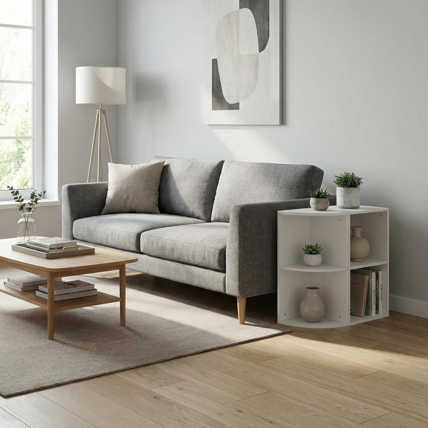 FurnitureR DIY Cube Storage Organizer Shelf, Stackable Cubes Bookshelf, Bookcase Space Saving Storage Shelf, Wood Storage Cubes, 2-Tier Cube, 11.4 x 9.5 x 20.9 inches (L x W x H), White