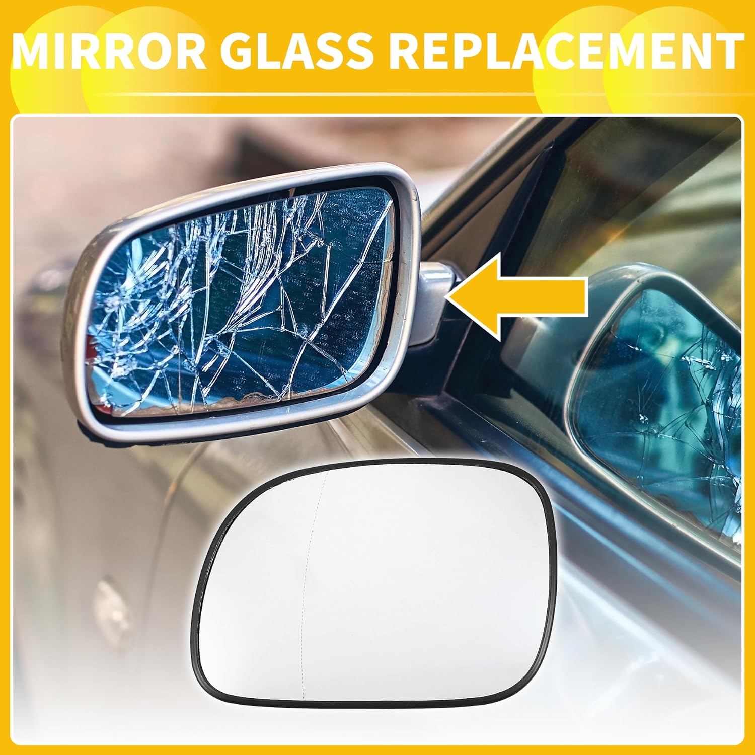 for Dodge Caravan for Chrysler Town Country Car Rearview Driver Left Side Heated Mirror Glass Replacement W/Backing