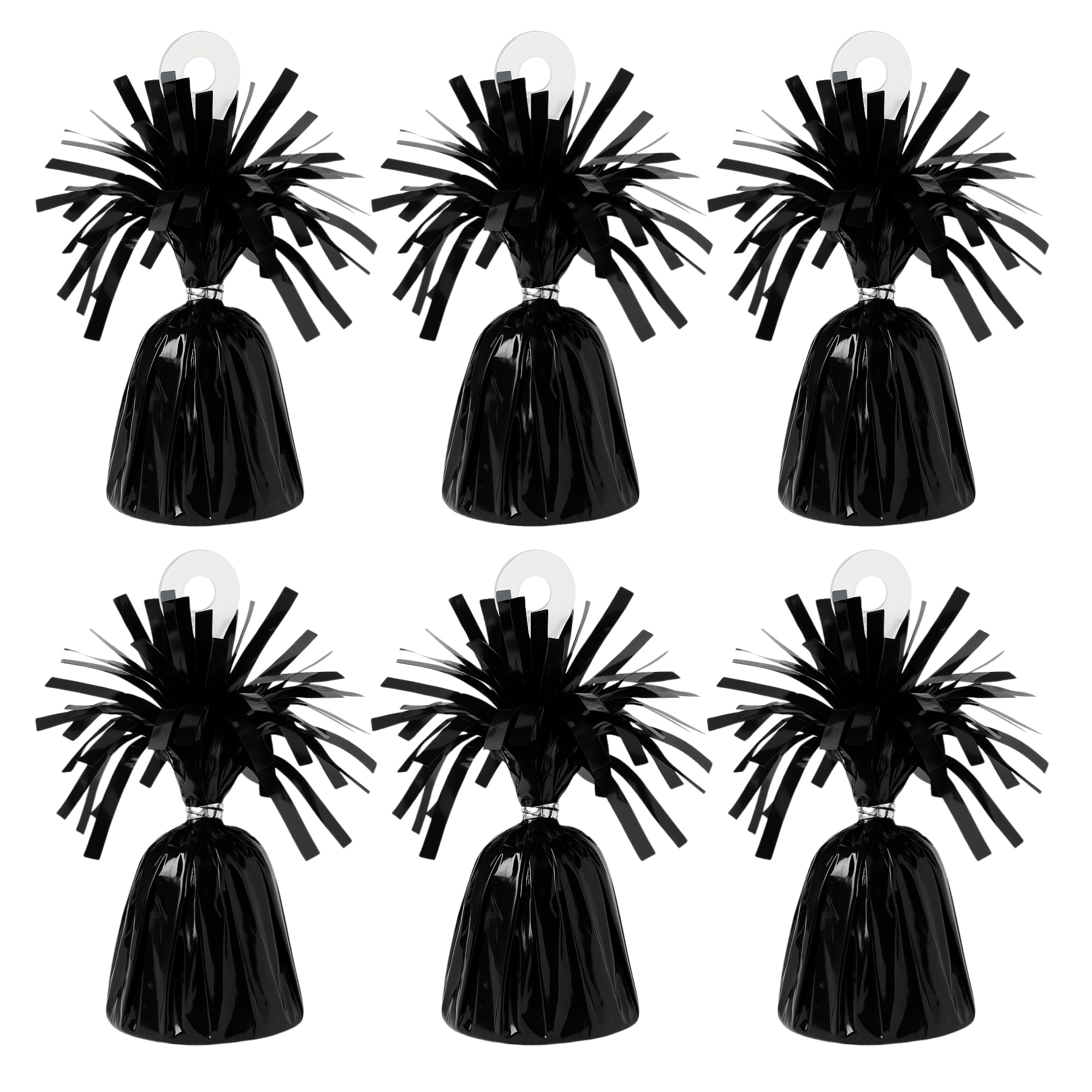 Foil Balloon Weights for Helium Balloons | Metallic Foil Balloon Holder | Birthday Parties, Events & Wedding Celebrations Decoration Accessory (Black, Pack of 6)