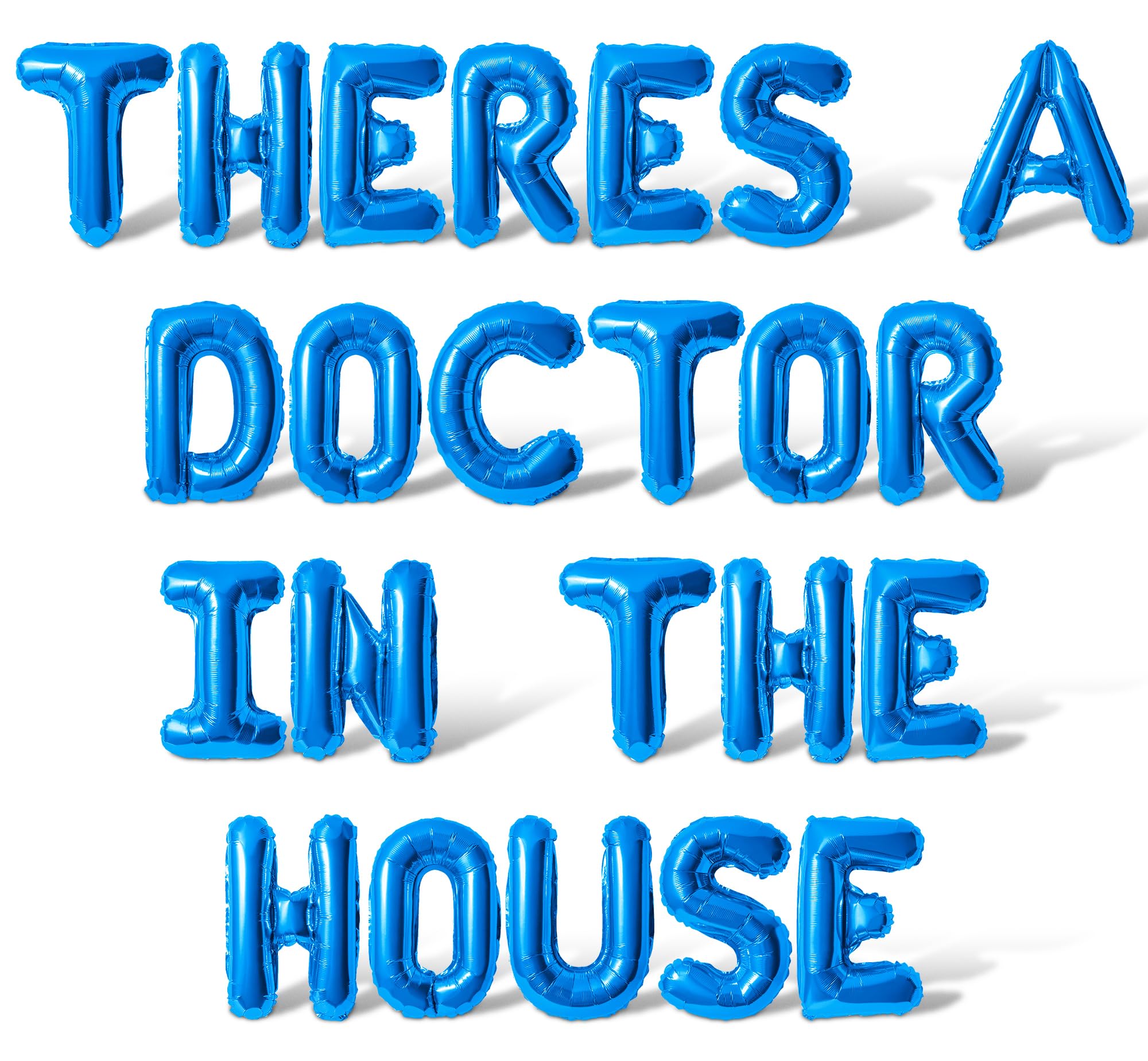 Letter Balloons - THERES A DOCTOR IN THE HOUSE 16" Inch Alphabet Letters Foil Mylar Balloon Graduation Party Banner (Blue)