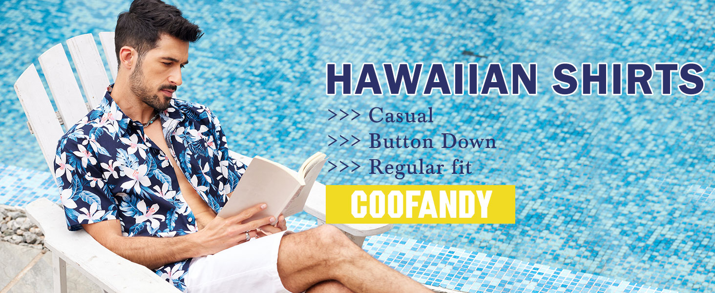 Camicia Hawaiana Uomo Corta Cubana - Stampa Tropicale Cocco Turchese - Leggera Estate Spiaggia - Taglia XL