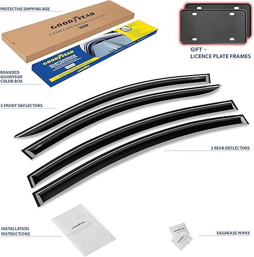 Miniatura 7 de Goodyear Deflectores de ventana inastillables para Chevrolet (Chevy) 2011-2015 Cruze Sedan, protectores de lluvia adhesivos, viseras de ventana,