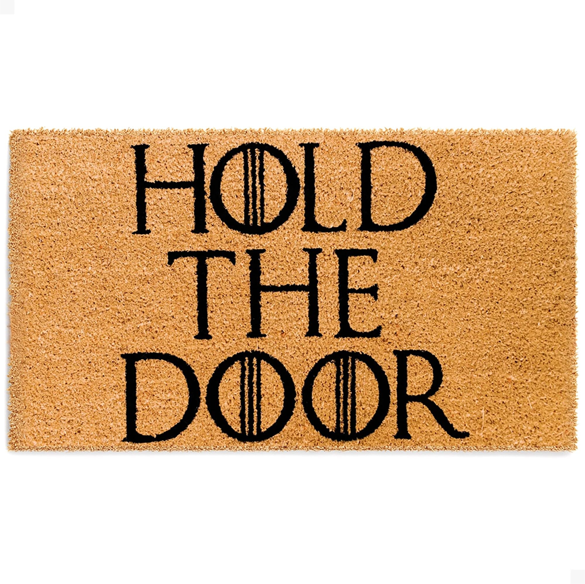 Funny Door Mat - Welcome Mat for Front Door with Non-Slip Backing - Durable Coir Doormat - Perfect for Outside Entrance Matt - Outdoor/Indoor - Hold The Door - 17" x 30"