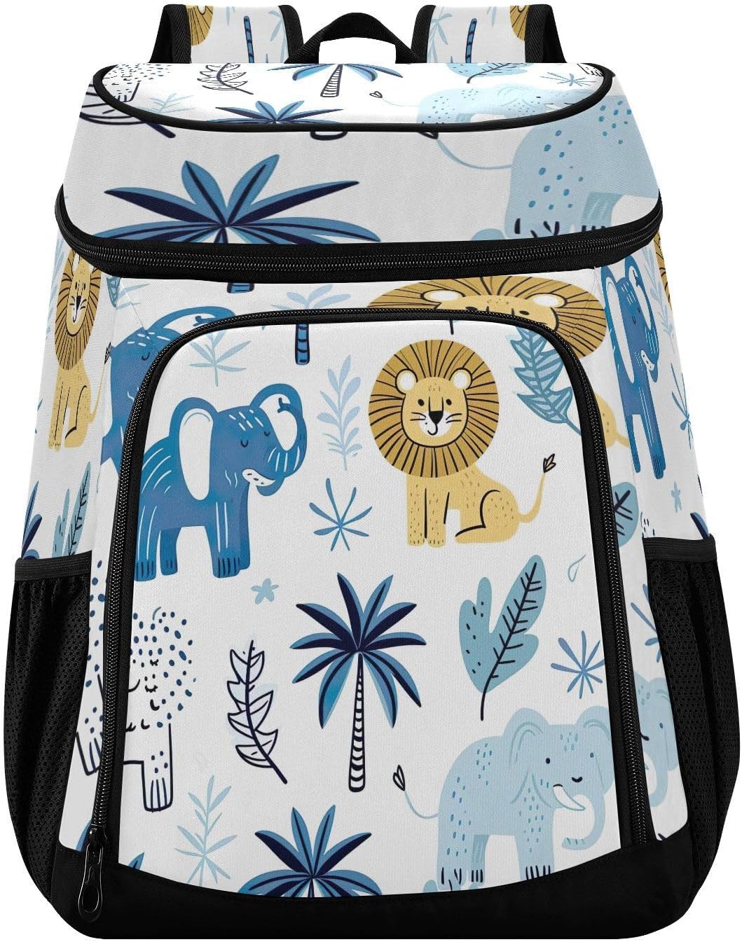 Lion and Elephant Cooler Backpack 36 Cans Leakproof Waterproof Backpack Cooler Bag Beach Accessories Travel Camping Fishing Backpack for Women Men