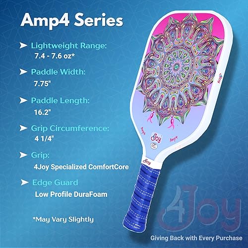 Miniatura 4 de 4Joy Pickleball Paddle Serie Amp4 – T700 de fibra de carbono Pickleball sin palas – Raquetas profesionales de pickleball para mujeres y hombres –