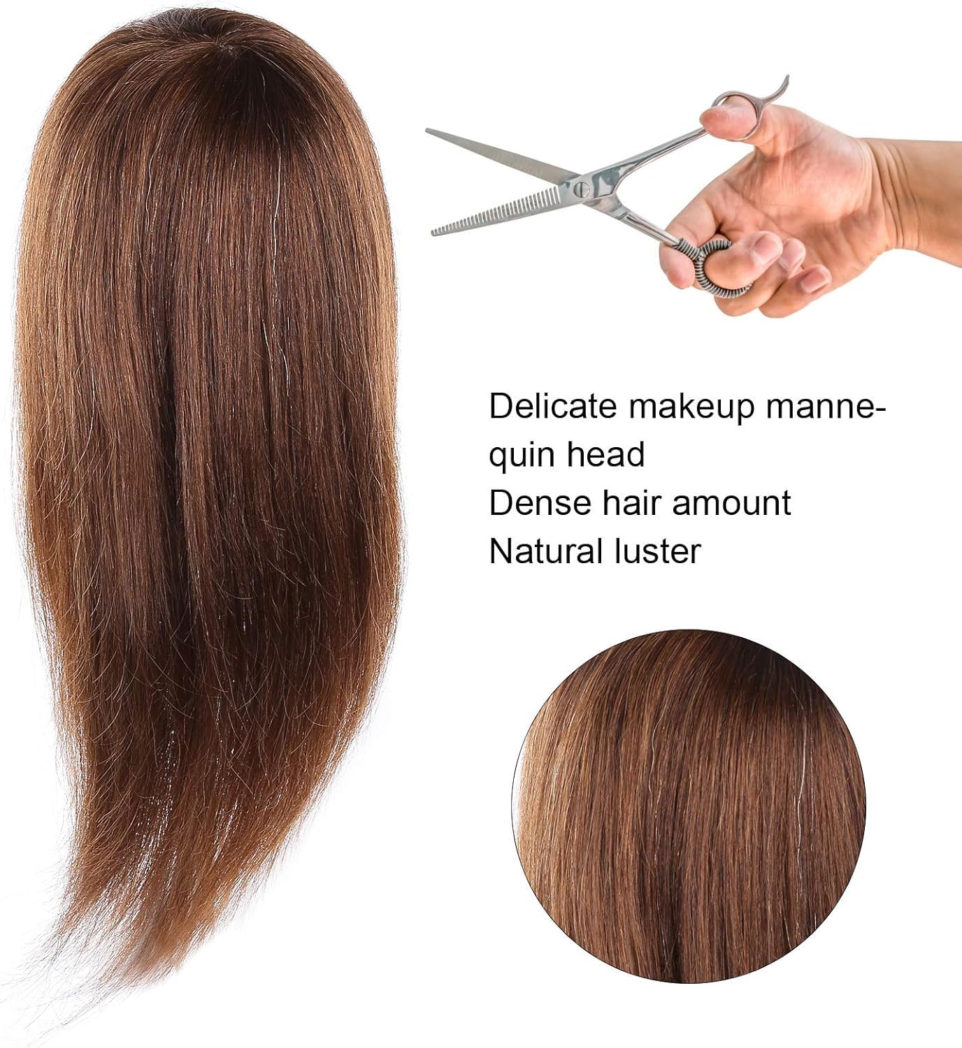 Mannequinkopf Für Die Kosmetikpraxis, Friseur-trainingskopf, Kosmetik-Übungskopf, Kosmetik-haartraining Mit Halterung Für Das Haarstyling-Training.