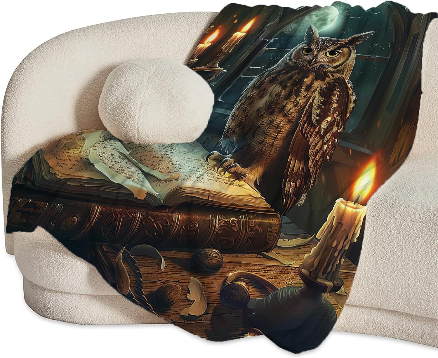 Owl Blanket Owls Gifts for Women Girls Book Throw Blanket Cozy Plush Fleece Flannel Lightweight Fuzzy Party Blankets for Bed Decor 50"X40" - Image 2